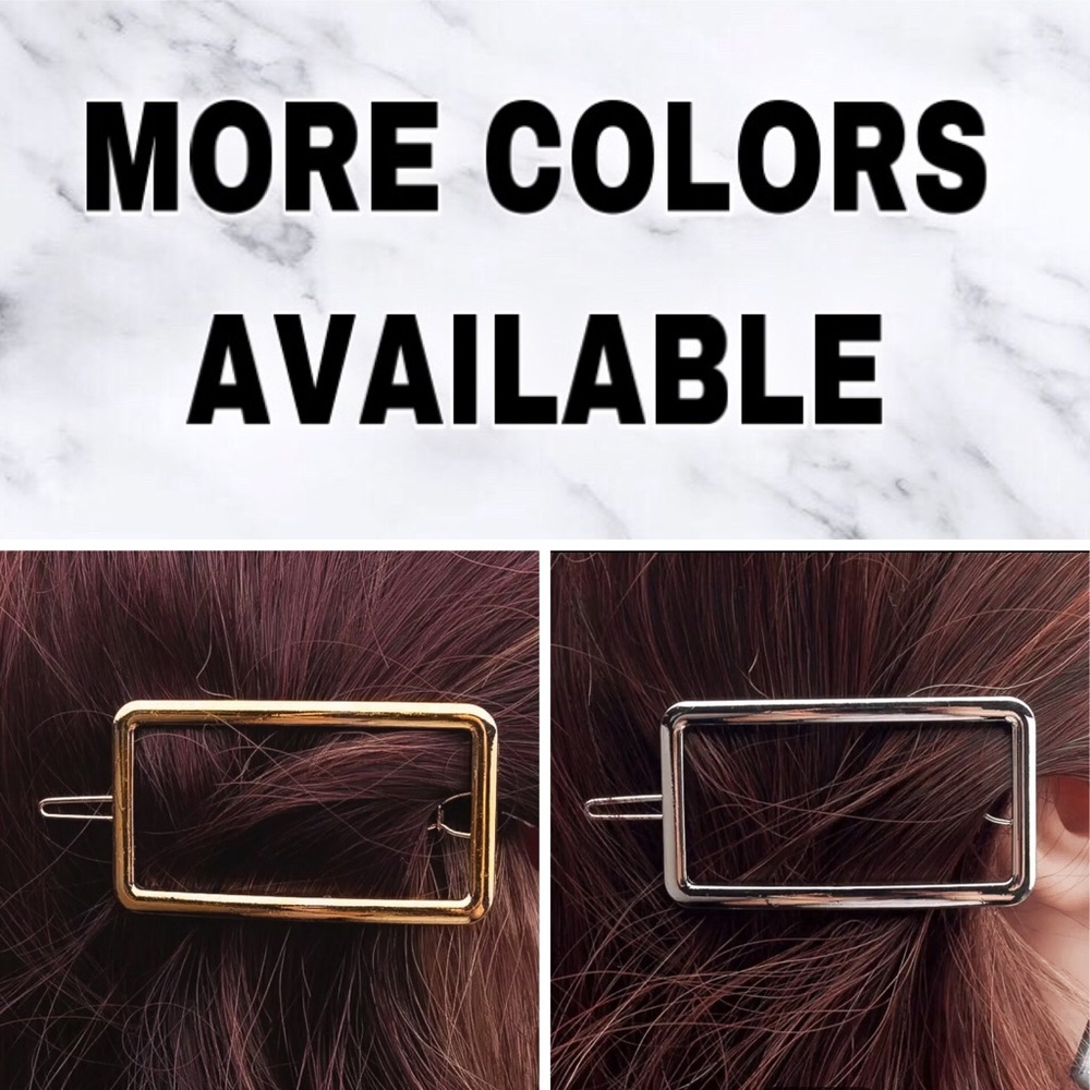 ⚜️[𝟯/$𝟭𝟴]⚜️Gold Rectangular Simple Barrette NEW - Picture 5 of 6